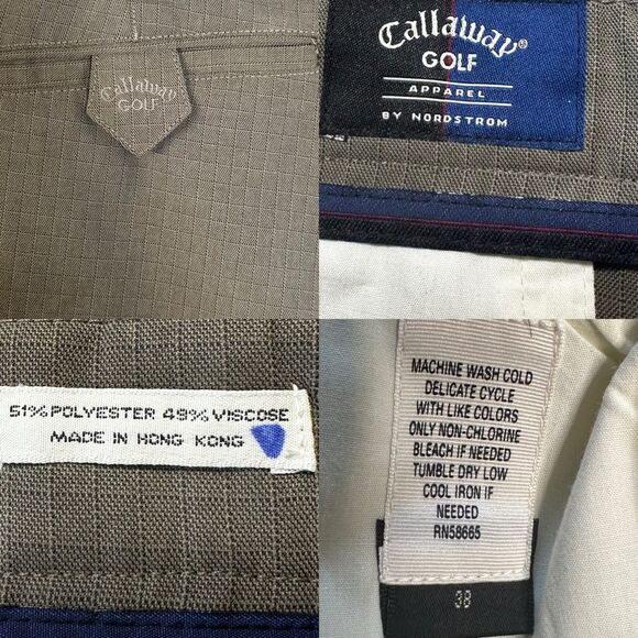 Callaway Golf Shorts Men’s 38 Pleated Performance Outdoors Dad Trousers - Picture 6 of 7